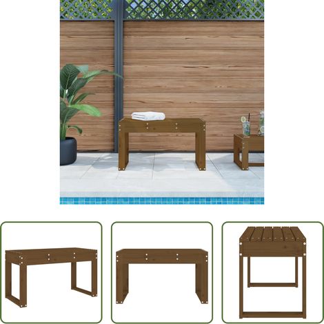 vidaXL Kiefer - Gartenbank Honigbraun 80x38x45 cm Massivholz Kiefer (1/5)