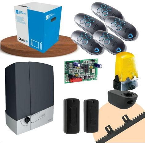 Came – Kit de motorisation de portail coulissant 24V – Charge jusqu'à 400 kg – Longueur de vantail 14 m – 5 télécommandes incluses