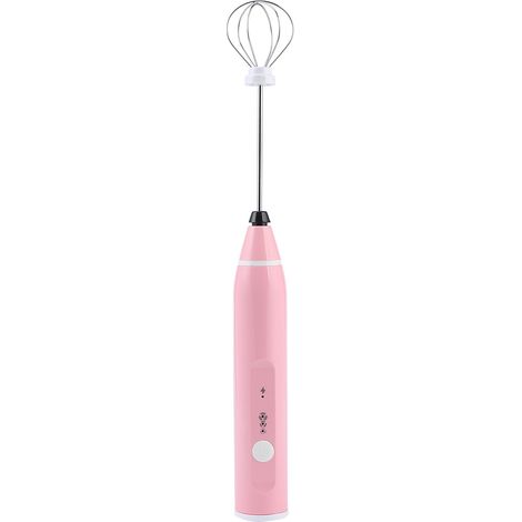 Mousseur à lait rechargeable, mixeur à café électrique, batteur à œufs portatif, ustensiles de cuisine, rose (1/5)