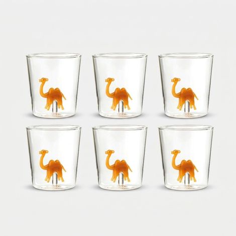 Lot de 6 verres en verre décorés artisanaux Cammi (1/2)
