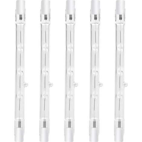 100W 118mm R7s Dimmable ampoule halogène crayon Blanc Chaud 2800K r7s linéaire 1500lm projecteur AC220-240V pour l’éclairage de maison. travail. sécurité. lampadaire. etc (5pcs) (1/5)