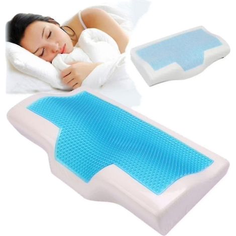 Oreiller cervical à mémoire de forme en gel en forme de disque, oreiller ondulé, oreiller rafraîchissant en gel (1/5)