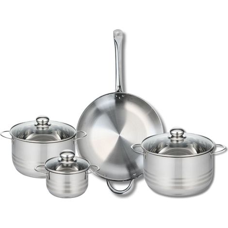 Ensemble de 1 Poêle de cuisson 32 cm et 3 faitouts 14, 20 et 24 cm Elo Profi Brillant (1/5)