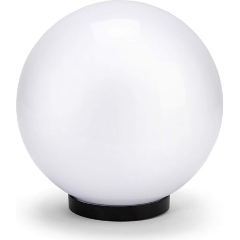 Globe de jardin, lampadaire d'extérieur 300 mm, douille E27, compatible LED, étanche IP44, sphère pour jardin, parcs, copropriétés, terrasses. Blanc (1/5)