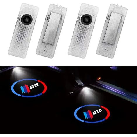 (logo 5) Accessoires auto X2 F39 : 2 projecteurs laser LED pour portières de voiture avec logo, lampe de bienvenue, éclairage fantôme. Accessoires auto pour véhicules à moteur.
