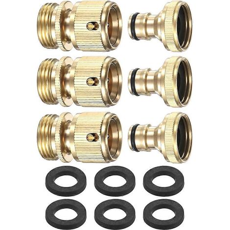 Tuyau d arrosage Quick Connect 3 4 pouces GHT Solid laiton tuyau d eau Fittings pour robinet nettoyeur haute pression (1/5)