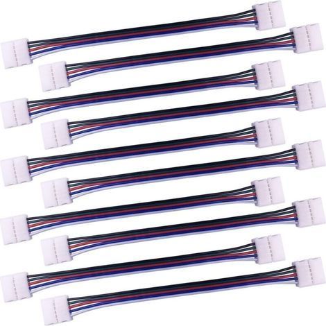 10pcs Câble connecteur RGBW 5 Broches Lampe Bande LED de 10mm Convertisseur de lumière Ruban LED sans Soudure Adaptateur pour connecter 2 Bandes LED SMD 5050 RGBW Ensemble-17cm Long (1/5)