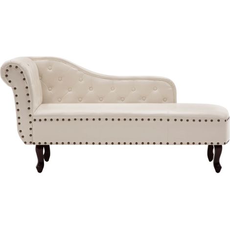Chaise longue Blanc crème Similicuir (1/5)