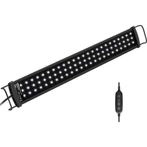 Éclairage pour aquarium, ultra-lumineux, pour le bien-être des poissons et des plantes, boîtier en métal, design ultra-mince, pour aquariums d'eau douce et d'eau de mer de 43 à 60 cm. (1/5)