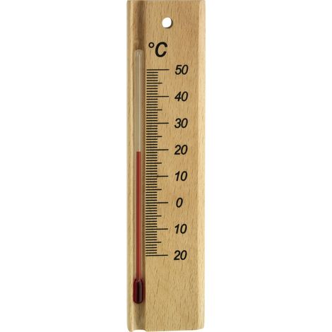 TFA Dostmann Analoges Innenthermometer aus Buche Thermometer Holz 12.1053.05