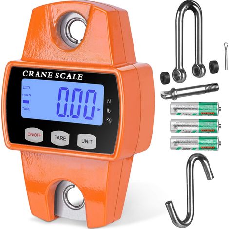 Orange, tragbare digitale Hebewaage mit 300 kg, tragbare elektronische Waage mit Haken für die Jagd auf dem Bauernhof, Angeln im Freien (1/5)