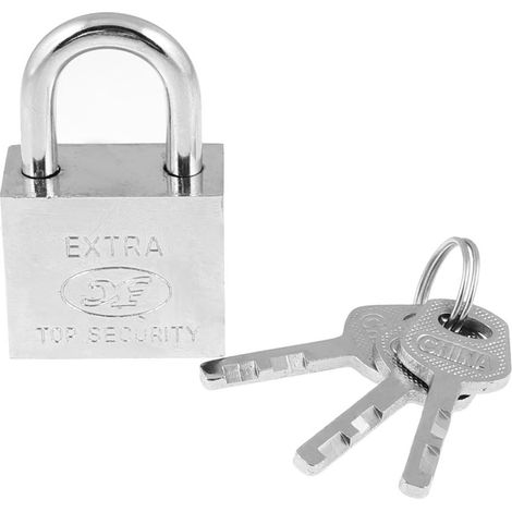 Schrank 30 mm Breit Silber Tone Metall Vorhängeschloss 5,1 cm Höhe mit 3 Schlüssel de (1/2)