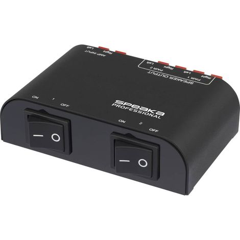 SpeaKa Professional 2 ports Commutateur pour haut-parleur borne de connexion boîtier métallique noir