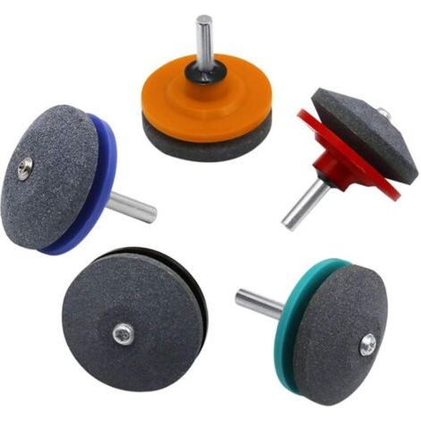 5 Pièces Aiguiseur de Tondeuse,Aiguiseur de Couteau de Tondeuse à Gazon Universel,Affûteur D'outil D'affûtage Multifonctionnel pour Perceuse Électrique,Outil De Meulage Outils de Jardin (1/5)