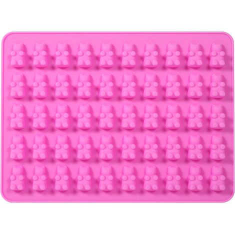 Rosa Silikon-Schokoladenform, Eiswürfelform in Bärenform mit 50 Mulden, DIY-Süßigkeitenform, Backutensil und Bastelidee. (1/5)