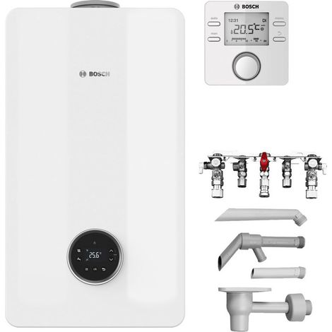 Bosch Brennwert-Standardpaket Condens Bopa ST GCC53-012, 20/24kW, Kombi, Regler EasyControl CT 200, Montageplatte 1660 (1/2)