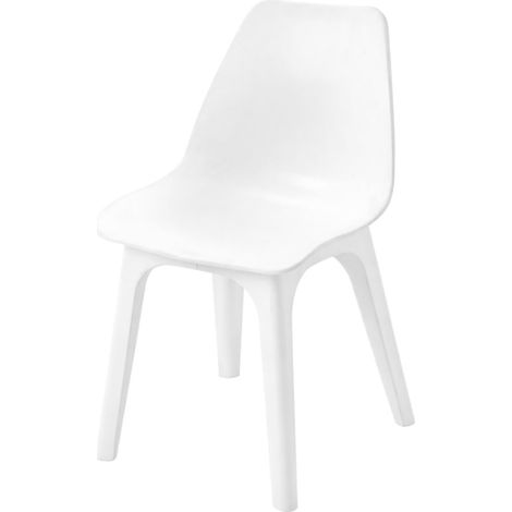 Dmora - Sedia da esterno 0, Seduta da giardino, Sedia per tavolo da pranzo, Poltrona outdoor, 100 % Made in Italy, Cm 45x50h81, Bianco
