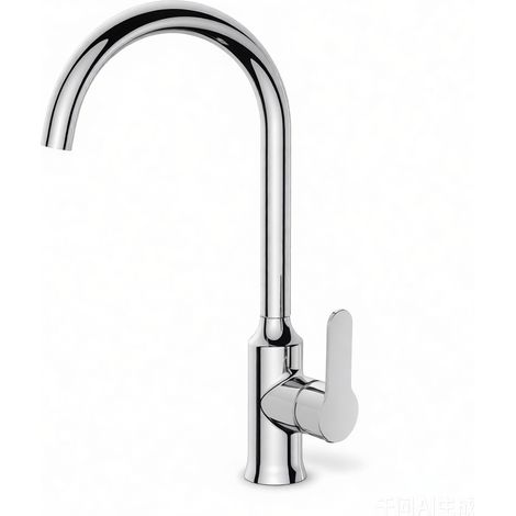 AICA Schwanenhals‑Küchenwasserhahn 360° schwenkbar KTW‑Zertifiziert Bleifreier Innenkanal Tropffrei Chrom (1/5)