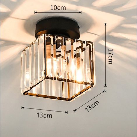 Plafoniera in stile nordico per camera da letto, plafoniera quadrata a striscia di cristallo nero - FF - (1/3)