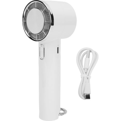 Ortviai Ventilateur Portable Main Libres 5 Vitesses avec Refroidissement par Semi-Conducteur, Batterie 2000 mAh, Blanc (1/5)