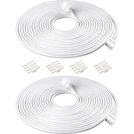 Rallonge Ruban Led 5M, 2Pièces Rallonge Led 4 broches avec 4 Connecteurs mâles à 4 broches pour bande LED 5050 3528 RGB (1/5)