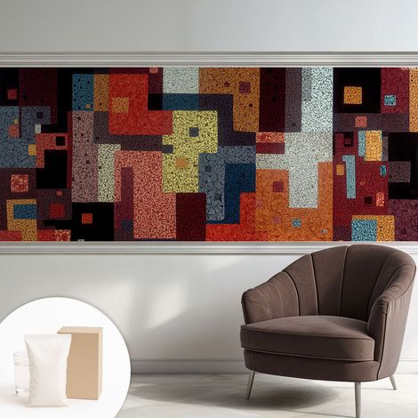 Papier peint intissé décoratif avec colle pour salon chambre et bureau Installation rapide Formes colorées 250x104 cm (1/5)