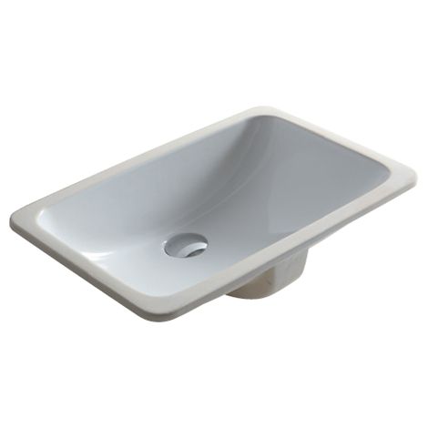 Lavabo d'arredo incasso sottopiano 56x37 rettangolare bianco di