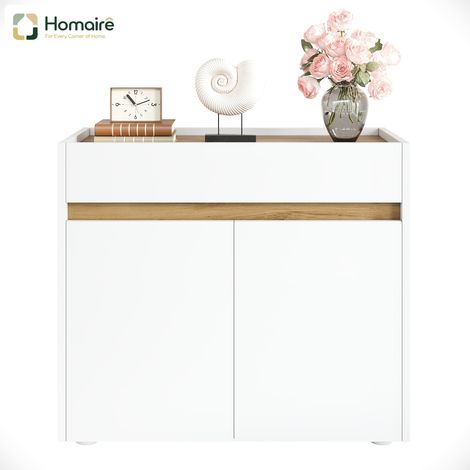Flur- Garderobenschrank weiß aus Polyester 80 x 40 x 70 cm HOMAIRE (1/5)