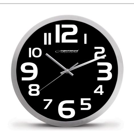 Esperanza Zürich Wanduhr schwarz und weiß 25 cm (1/3)