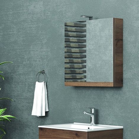 Specchio bagno contenitore da 60 cm con un'anta NEL-60 kamalu (1/5)