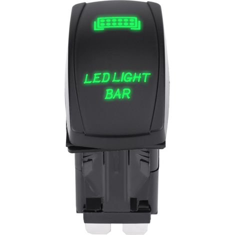 Interrupteur étanche 12V 24V 5 broches SPST ON OFF vert pour barre LED, bateau, camion, voiture (1/5)