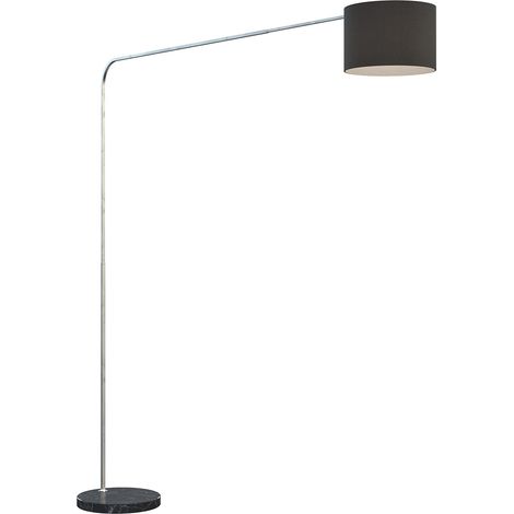 Piantana Contemporanea Corner Marmo Basso Nero Tessuto Nero 1 Luce E27