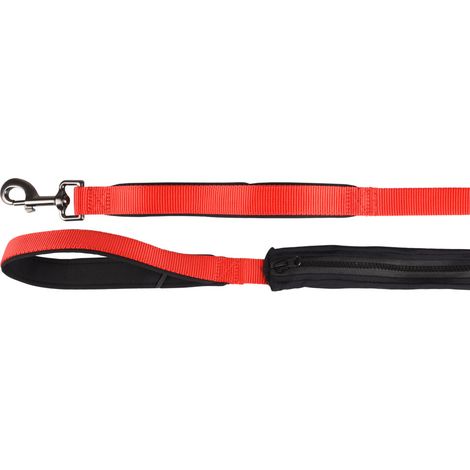 Laisse KAYGA rouge avec petit rangement 1.60 m x 25 mm. pour chien - Flamingo (1/4)