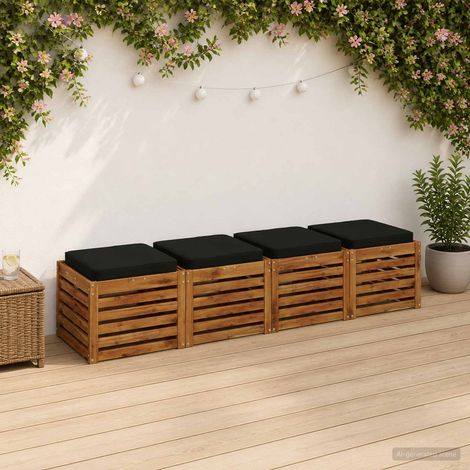 vidaXL 4-Piece Seat Cushions VUGHT 4 pcs 100% Polyester Black (1/5)