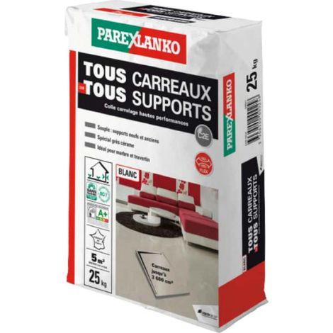 PAREXLANKO Adhesivo para baldosas mejorado para todas las superficies - Blanco - 25 kg - 02937