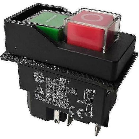 Interrupteurs à bouton-poussoir électromagnétiques 2025 KJD17 220 V 5 broches pour outils de jardin motorisés (1/5)