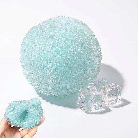 Knuspriger und weicher Stressball für Erwachsene, 2027 Strukturierter sensorischer Ball aus Memory-Schaumgel, Stressspielzeug für Handübungen, quetschbarer Ice Squishies Ball (blau) (1/5)