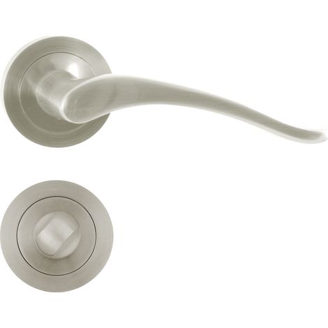 DOMINO Poignée de porte BALLEN-R M9 WC Poignée avec rosace WC Nickel (1/5)