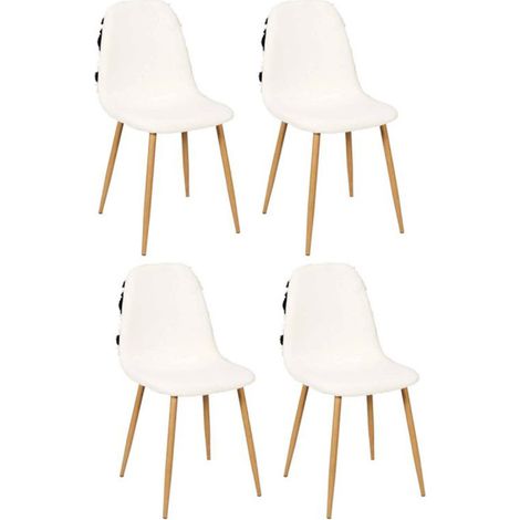 Lot de 4 Chaises Design "Lagos" 86cm Blanc & Noir (1/5)