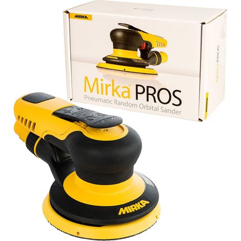 Mirka – Ponceuse pneumatique Pros 550CV – Ø125 mm – Excentricité 5 mm pour extraction optimale – 8995550111