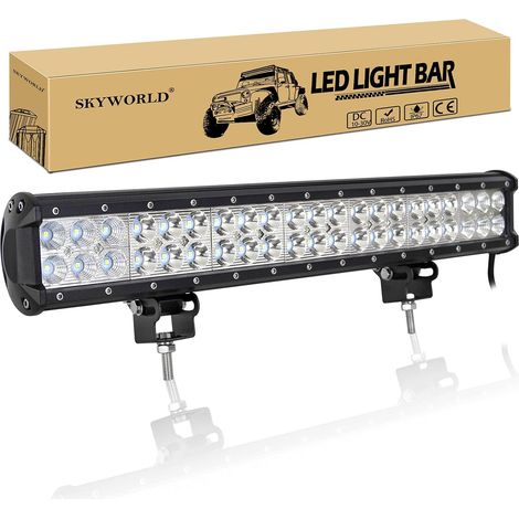 20 pouces 50 cm 126W Barre led 4x4, Rampe Feux Phare de Travail Etanche Barres lumineuses led pour Offroad Voiture Véhicule Camion Tracteur Quad Bateau, feu antibrouillard (1/5)