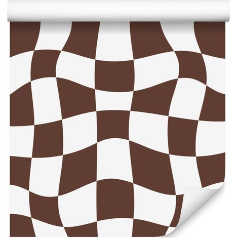 Papier peint à damier décontracté, rouille et blanc, pour salon et chambre, 50 x 1000 cm (1/5)
