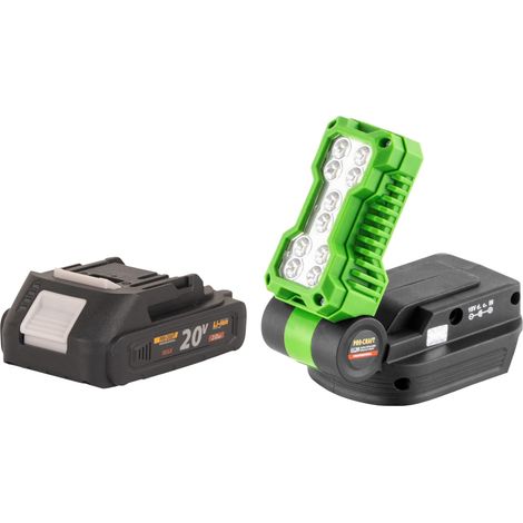 Procraft LL20bb Foco LED recargable 20 V 500 lm + 1 batería 2,0 Ah - sin cargador