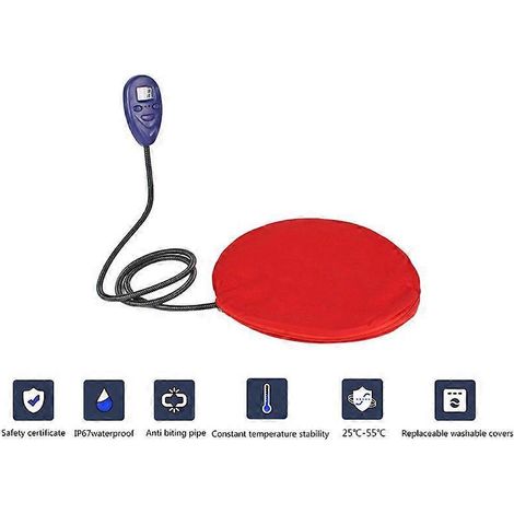Tapis chauffant électrique rond pour chien, couverture chauffante pour chat, coussin chauffant pour animaux de compagnie - Prise américaine (1/5)