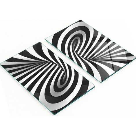 Taglieri decorativi in vetro temperato con motivo astratto a spirale, 2x30x52 cm (1/5)