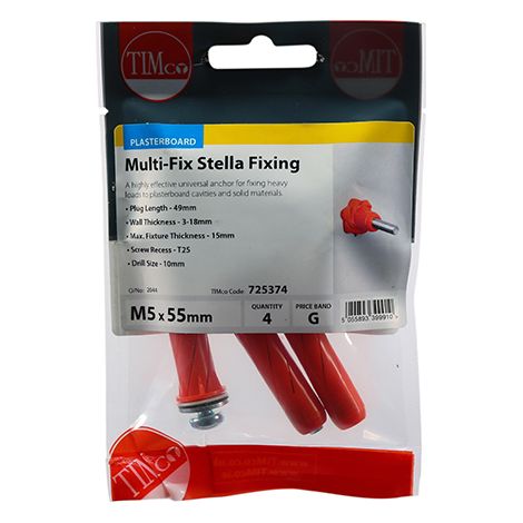 TIMCO Stella-Fix Universal Cavity & Wall Anchors - M5 x 55