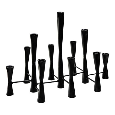 Parker 11 Piece Candle Centerpiece - Mild Steel - L27 x W51.5 x H42 cm - Black
