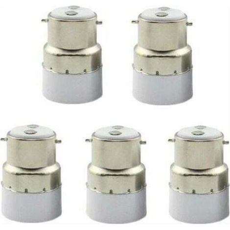 Paquet de 5 convertisseurs de douille d'ampoule B22 à E14 Douille de douille B22 Passer au support de lampe adaptateur standard E14