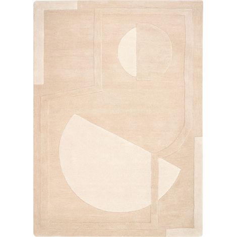 Tappeto in lana fatto a mano Forma rettangolare Stile moderno 160 x 230 cm Beige Gaya
