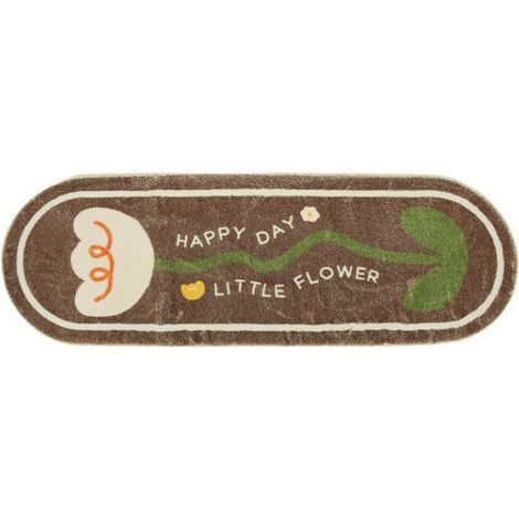 Alfombra pequeña y fresca, manta para sofá de sala de estar, alfombra de imitación de cachemir para mesita de noche, tapete de felpa con dibujos animados (marrón) (1/2)
